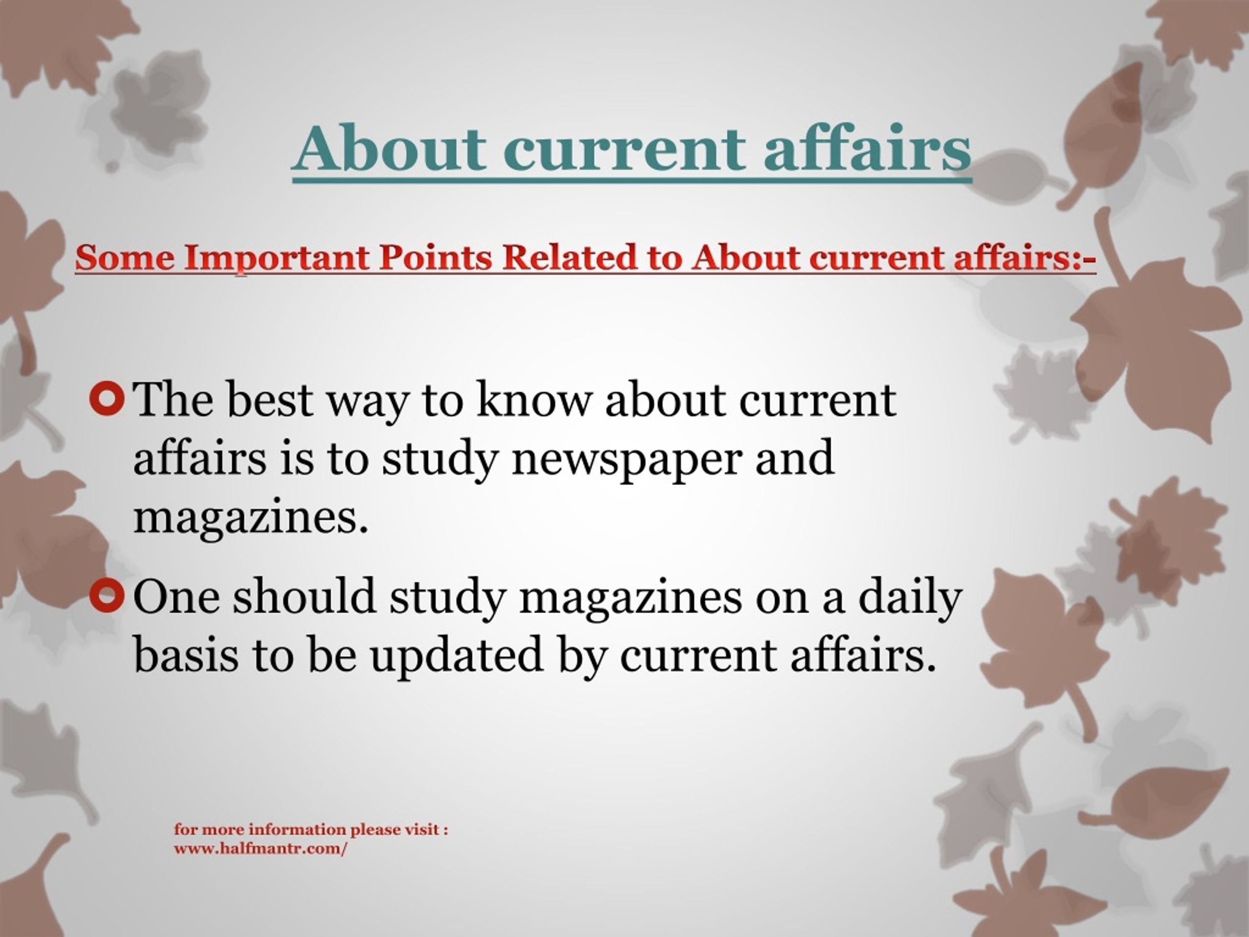 current affairs paper presentation topics