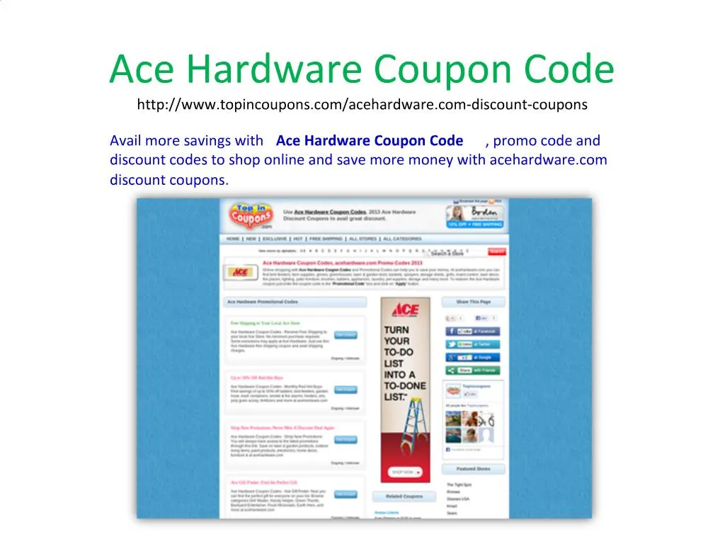 PPT ace hardware coupon code PowerPoint Presentation, free download