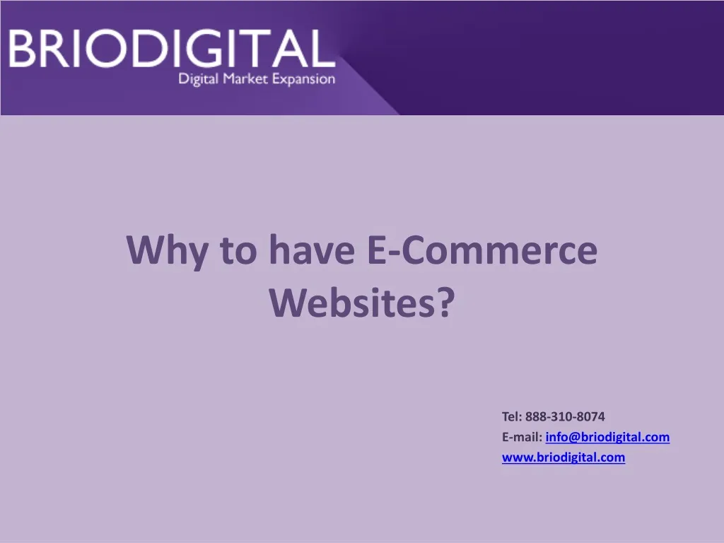 why to have e commerce websites n.
