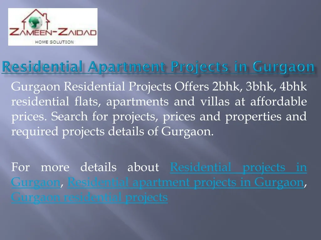 residential apartment projects in gurgaon n.