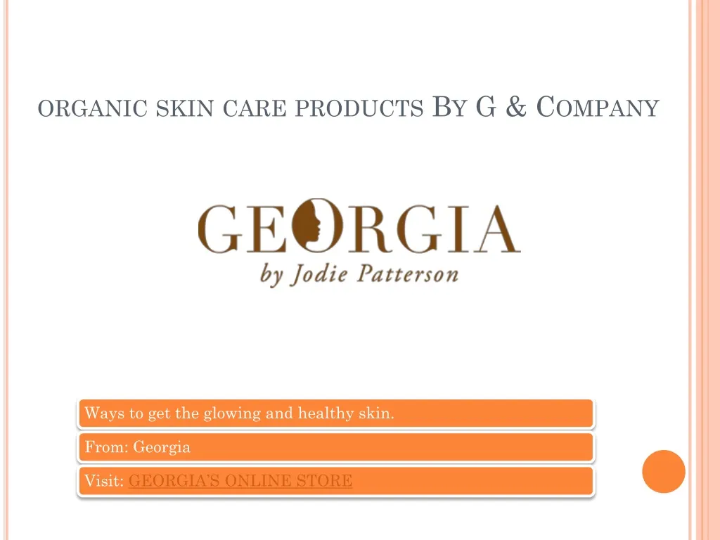 organic skin care products by g company n.