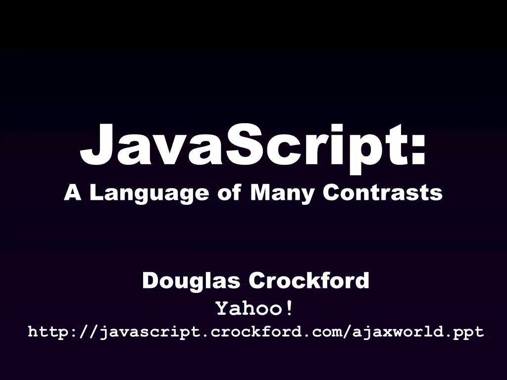 javascript a language of many contrasts n.