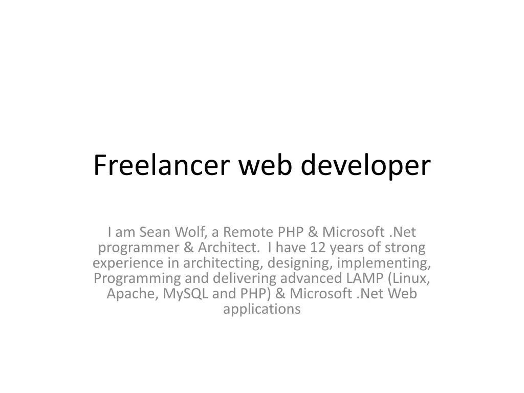 freelancer web developer n.