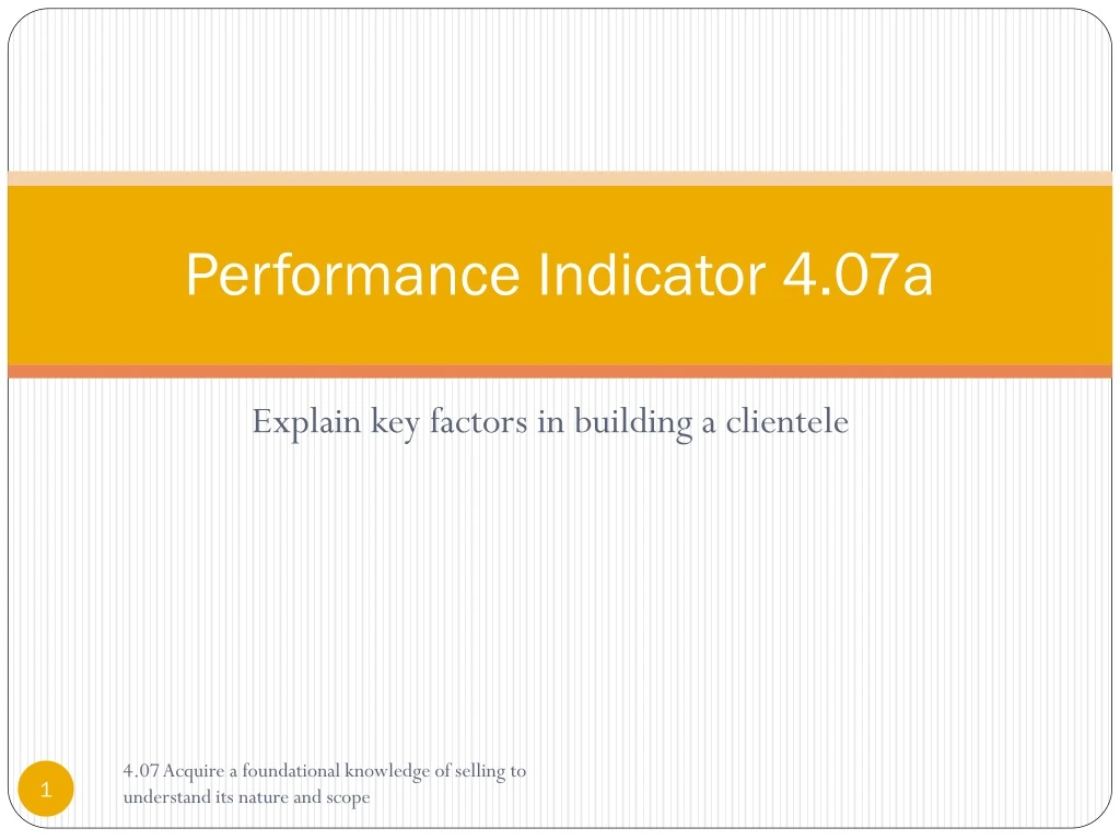 performance indicator 4 07a n.