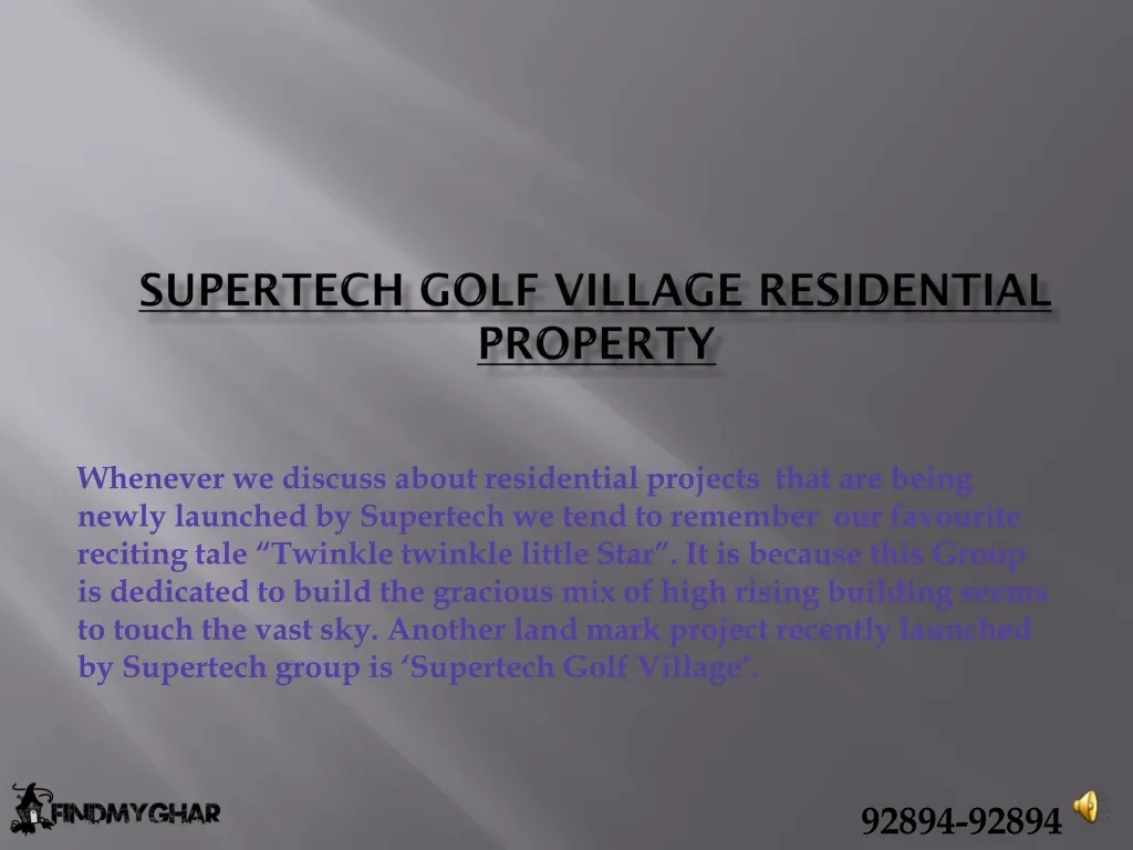 supertech golf village residential property n.
