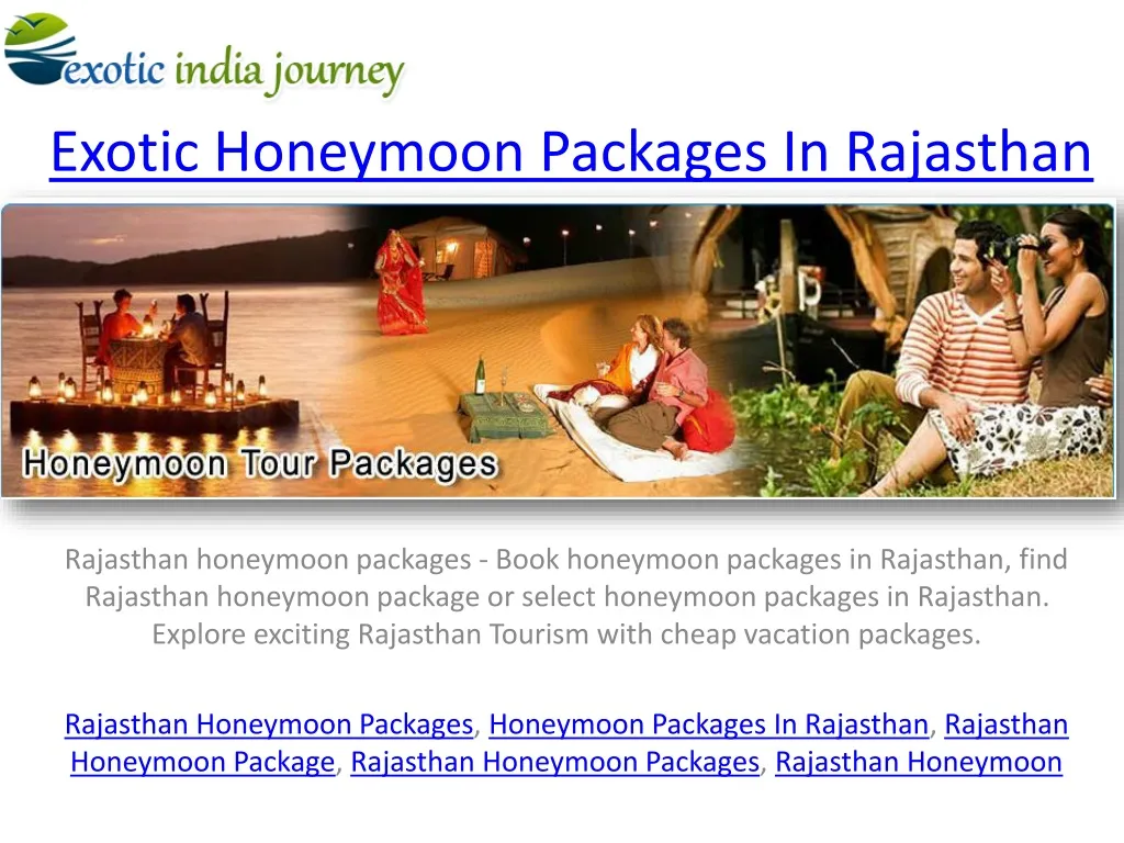 exotic honeymoon packages in rajasthan n.