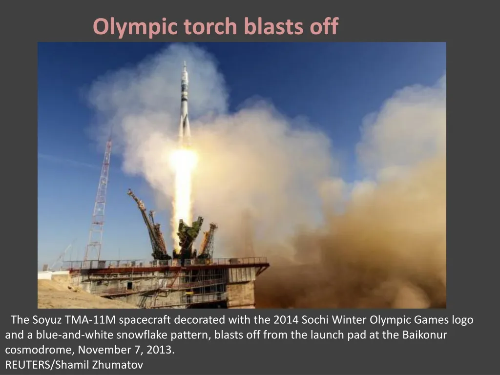 olympic torch blasts off n.