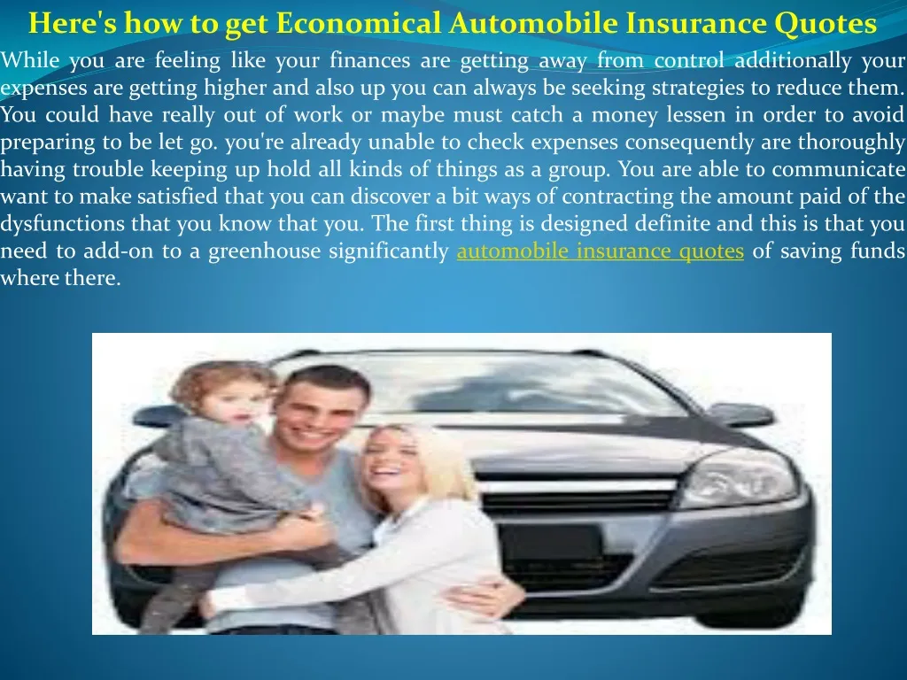 PPT Here's how to get Economical Automobile Insurance