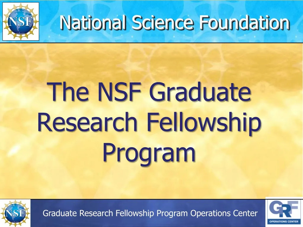 the nsf graduate research fellowship program n.