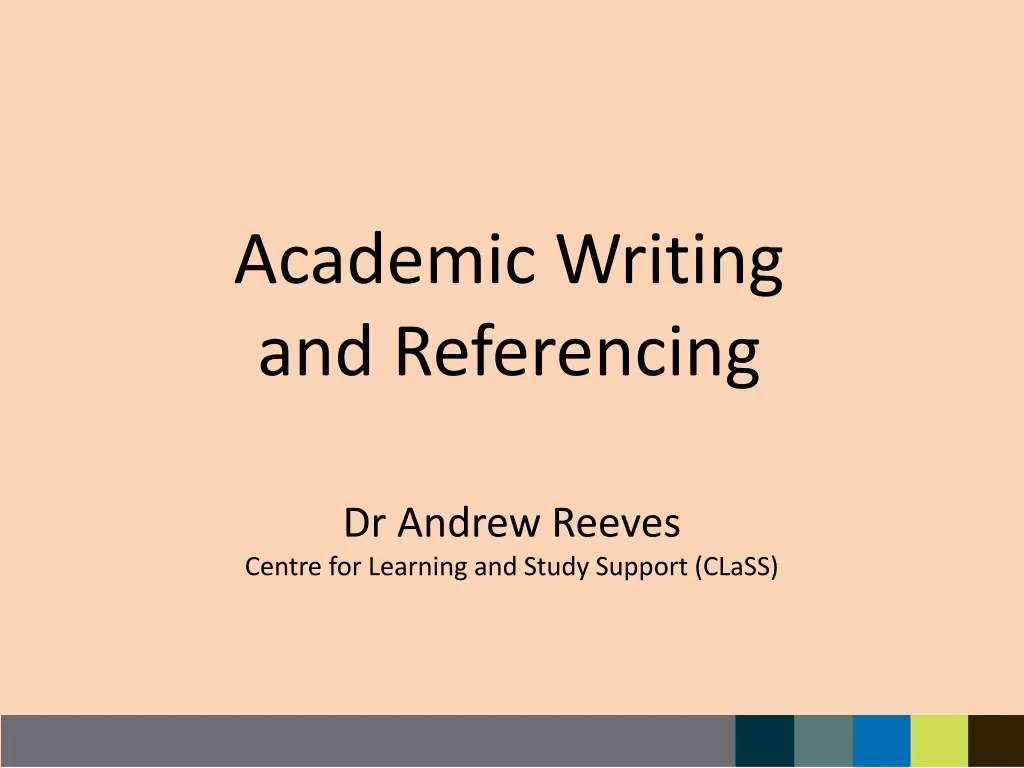 academic writing and referencing n.