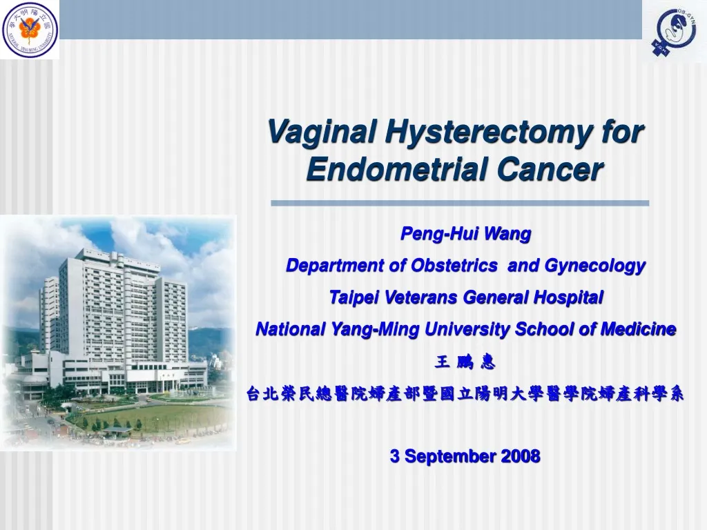 vaginal hysterectomy for endometrial cancer n.