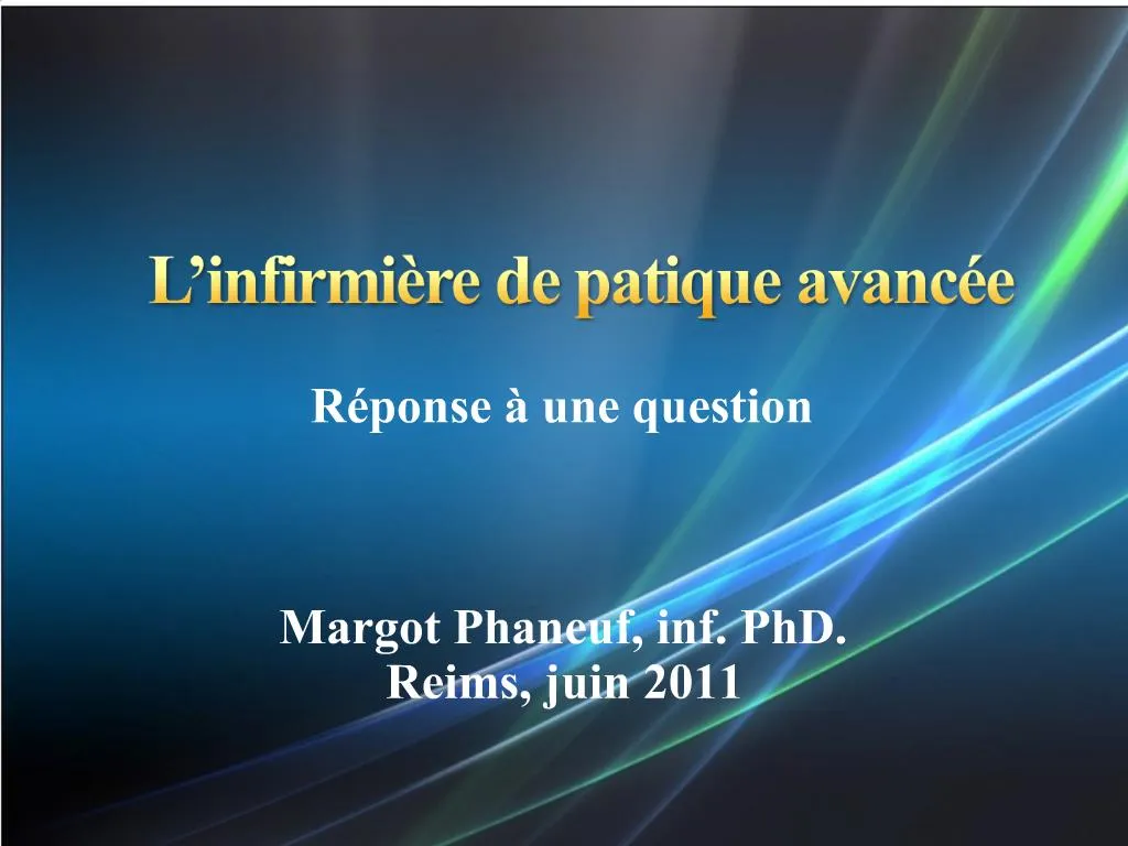 PPT - L Infirmi Re De Patique Avanc E PowerPoint Presentation, Free ...