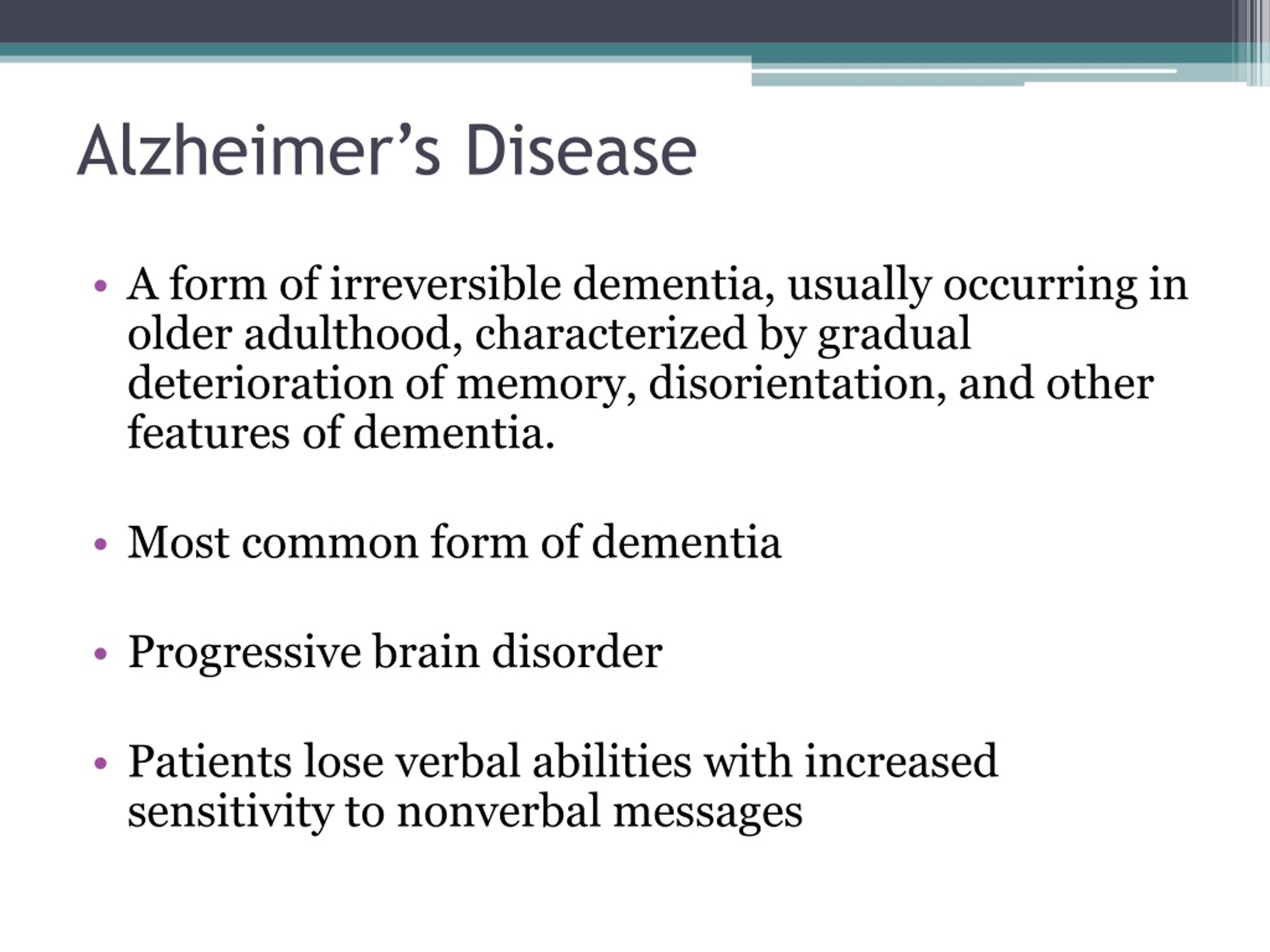 PPT - Alzheimer’s Disease PowerPoint Presentation, free download - ID ...