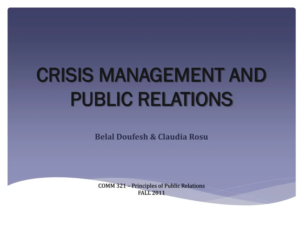 crisis management and public relations n.