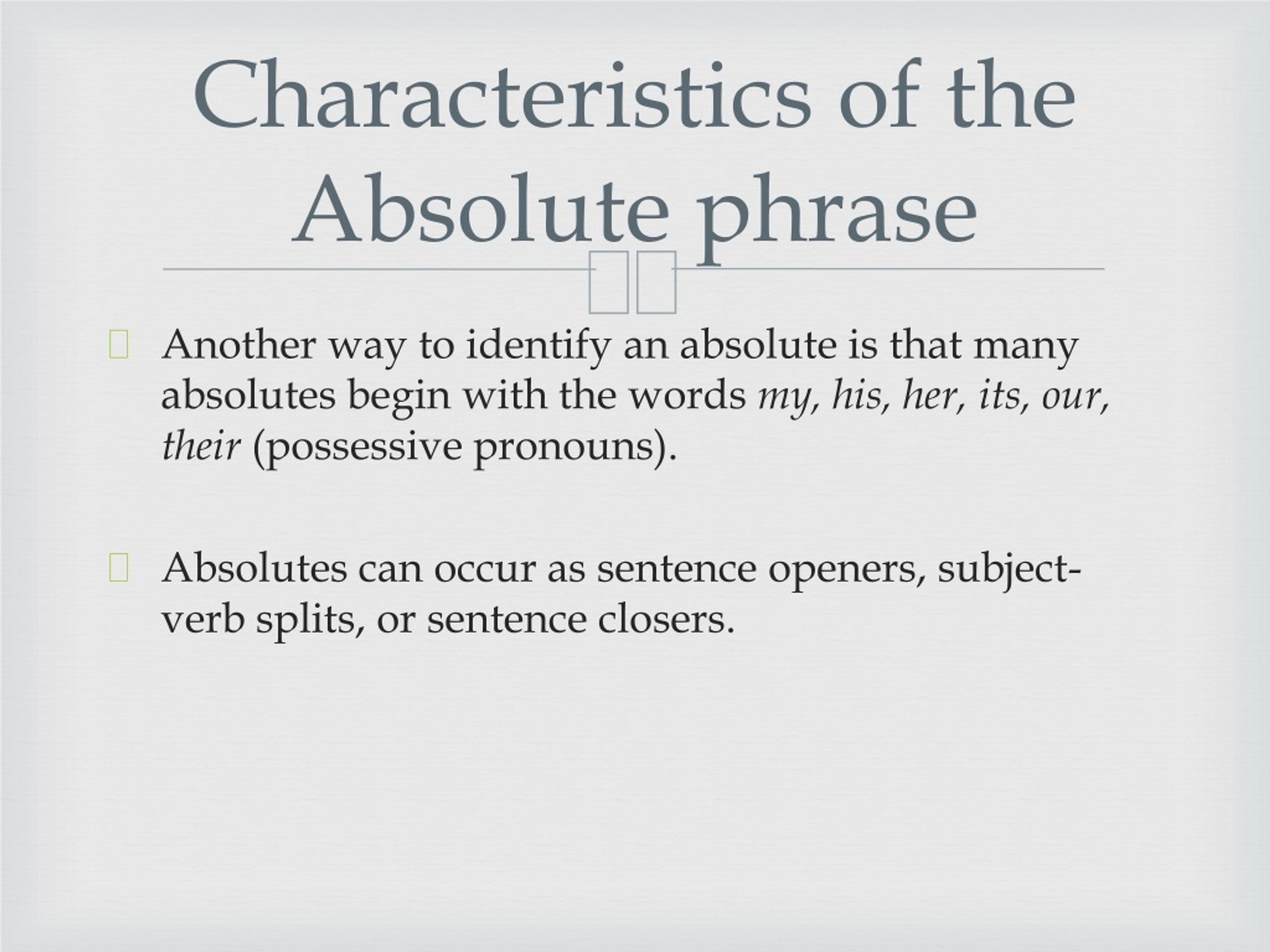 Absolute Phrases Worksheet Answers