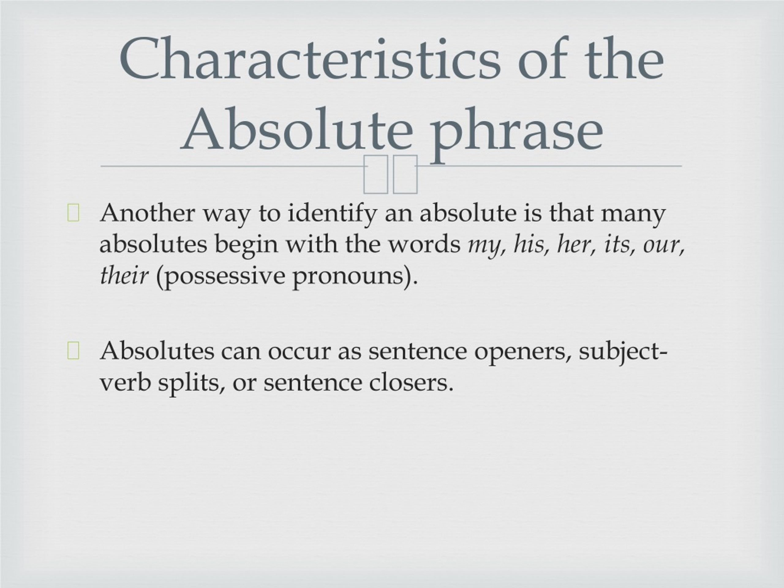 Absolute Phrases Worksheet Doc