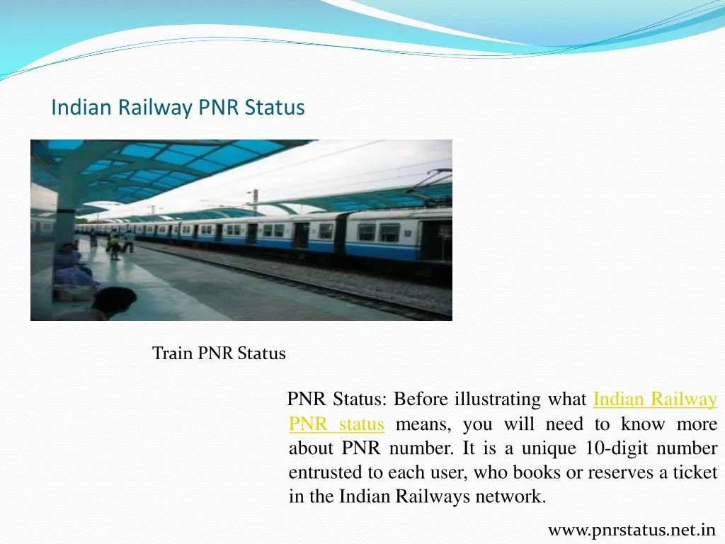 PPT Indian Railway PNR Status PowerPoint Presentation, free download