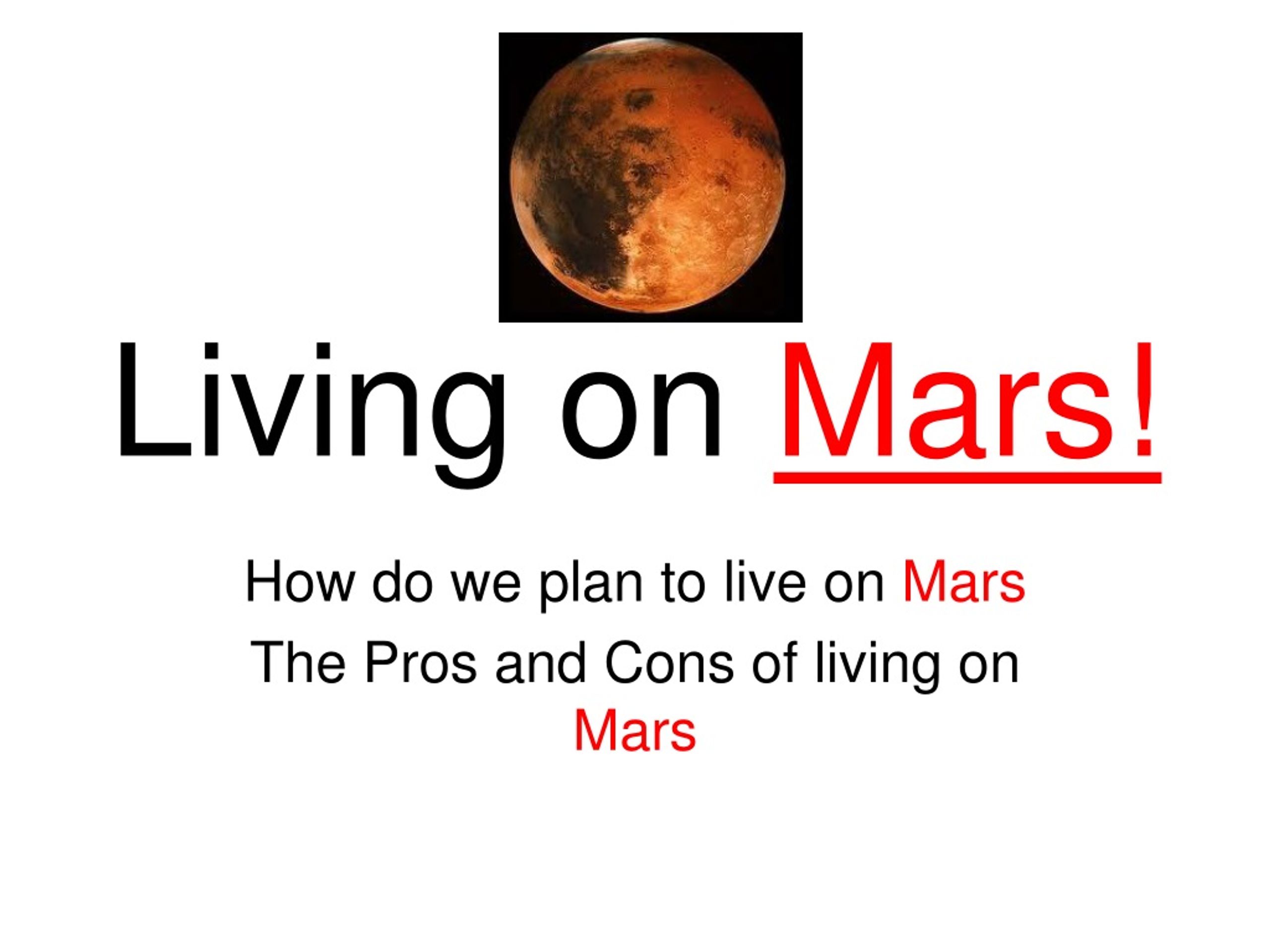 presentation about life on mars