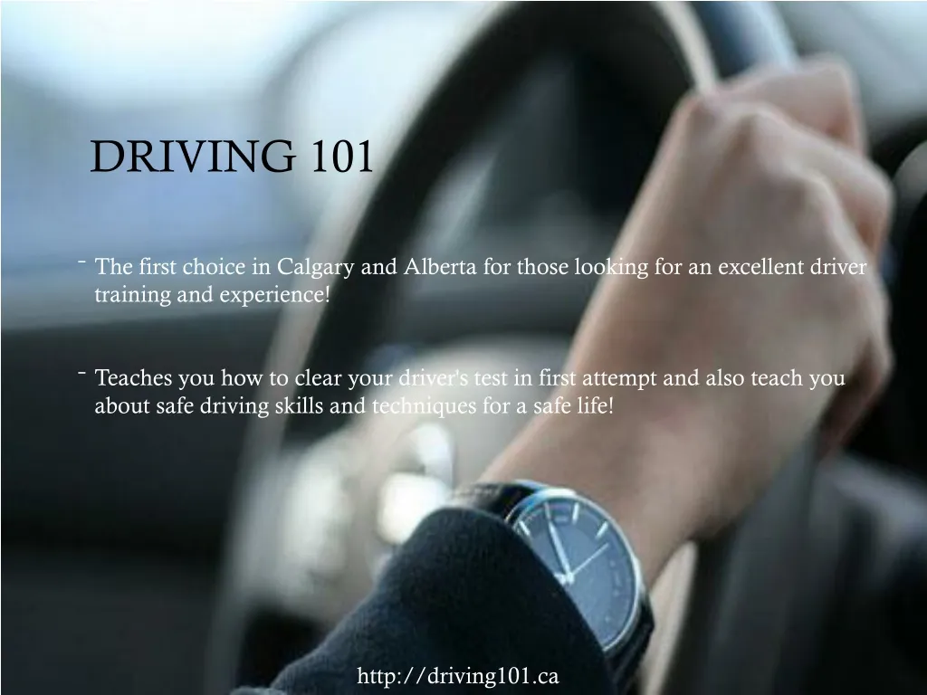 PPT Driving 101 The first choice in Calgary PowerPoint Presentation ID1388768
