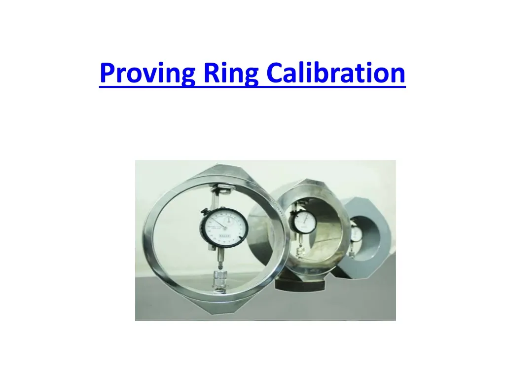 proving ring calibration n.