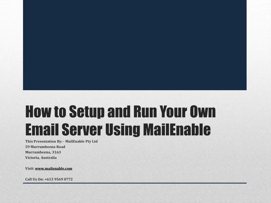 Run Your Own Email Server Run Your Own Email Server