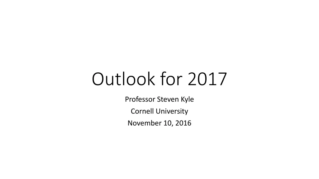 outlook for 2017 n.