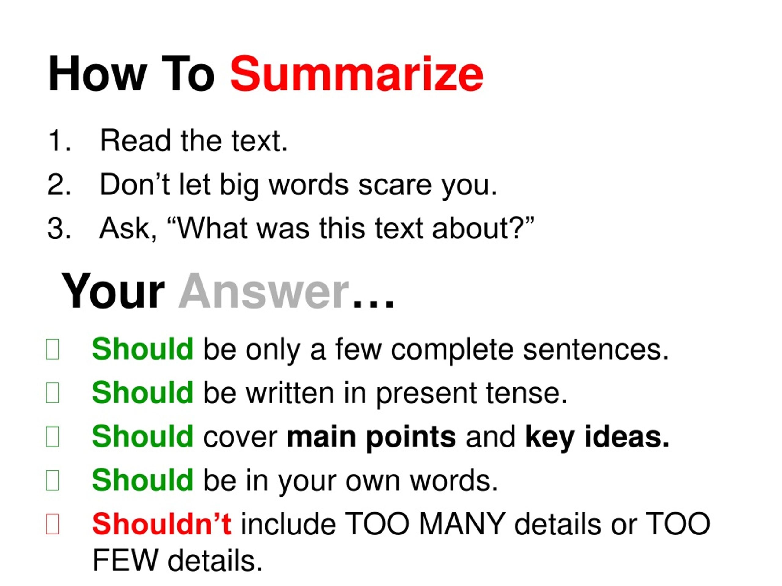 summarize essay free