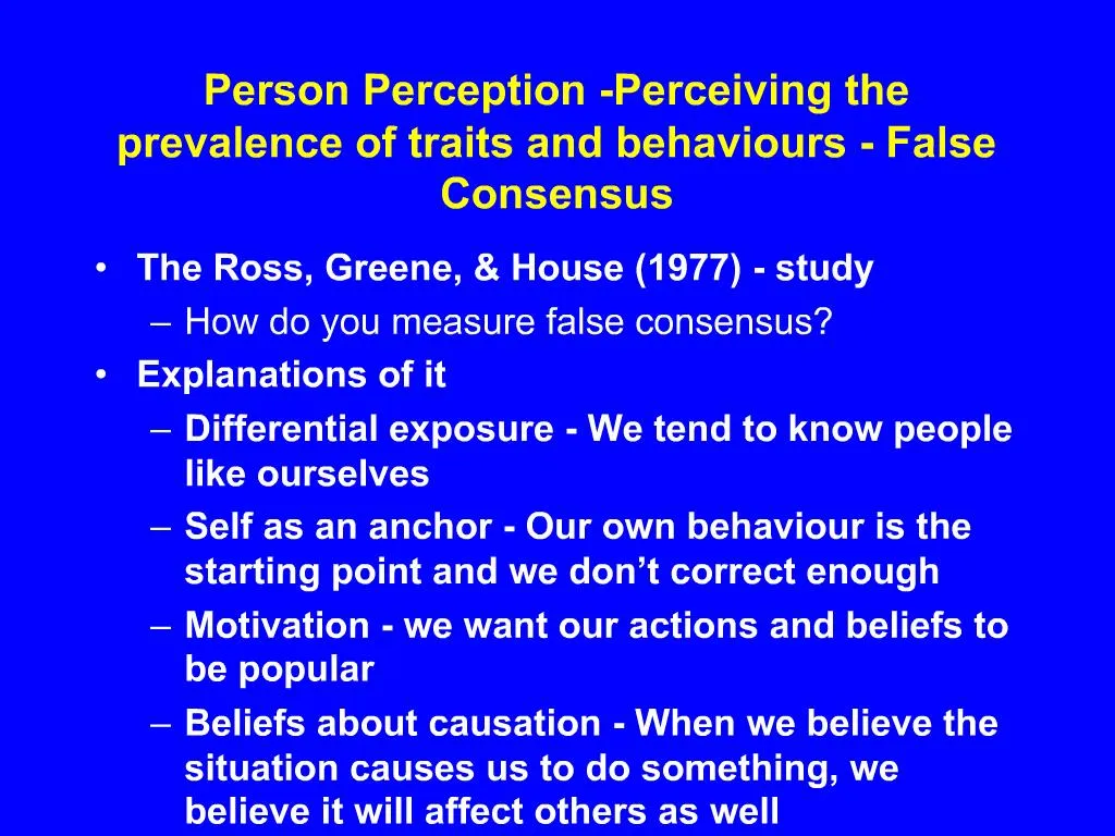 PPT - Person Perception -Perceiving The Prevalence Of Traits And ...