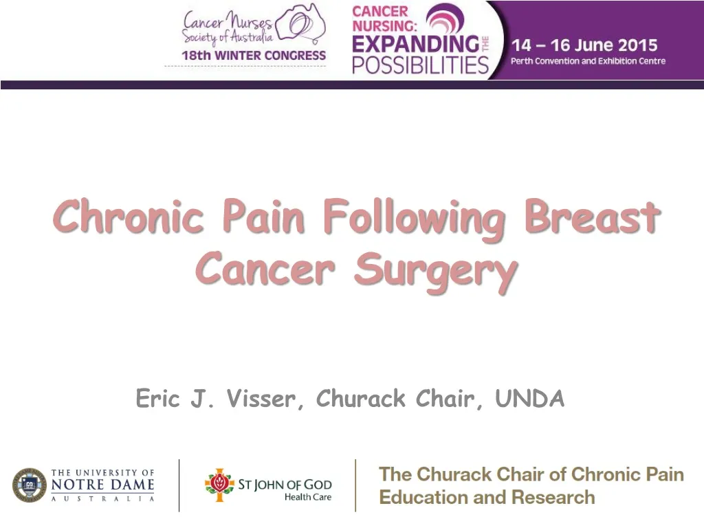 chronic pain following breast cancer surgery n.