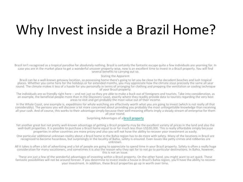 PPT brazil investment property PowerPoint Presentation, free download