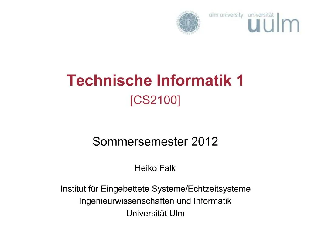 eth technische informatik 1