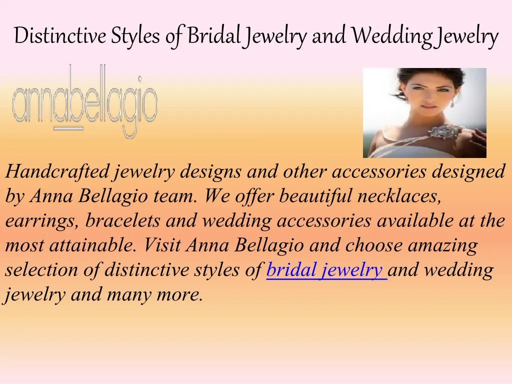 distinctive styles of bridal jewelry and wedding jewelry n.