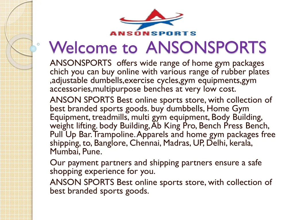 welcome to ansonsports n.