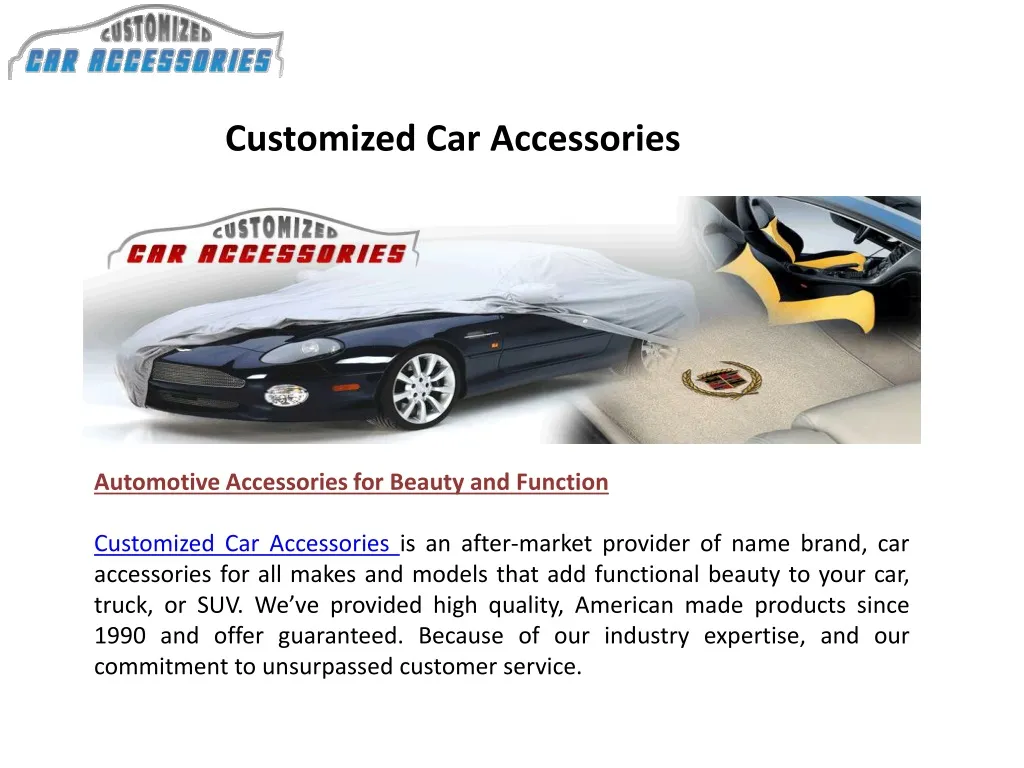 customized car accessories n.