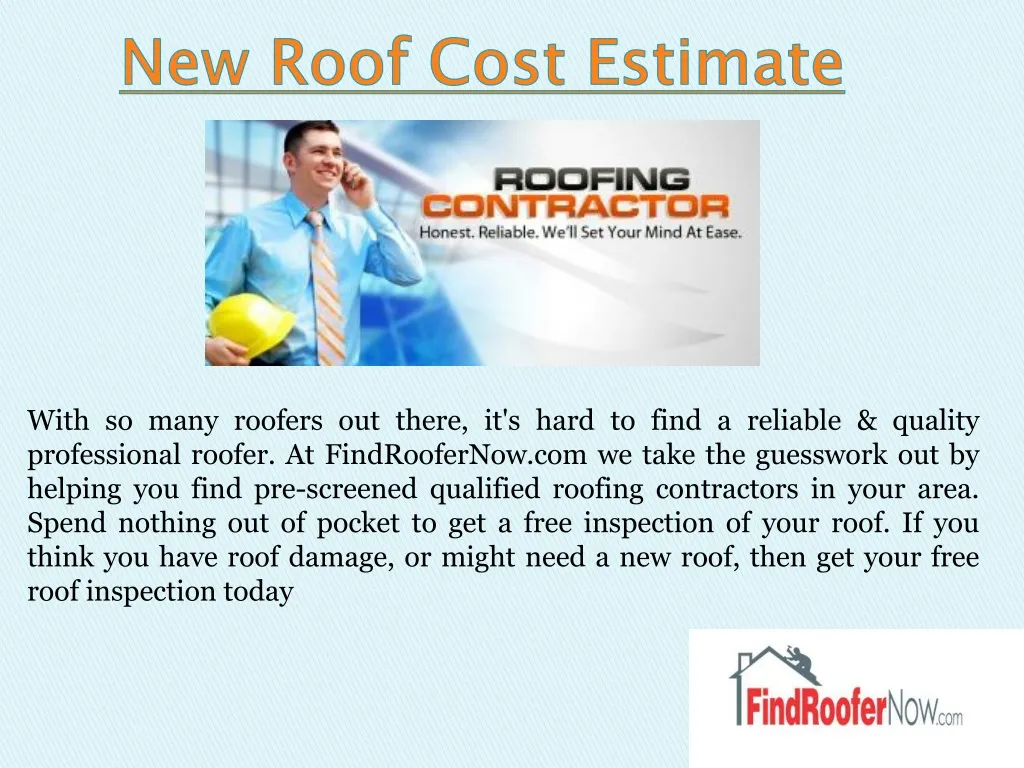new roof cost estimate n.