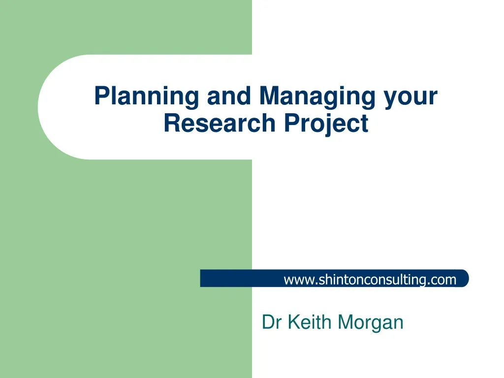 planning and managing your research project n.