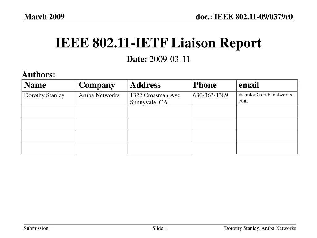 ieee 802 11 ietf liaison report n.