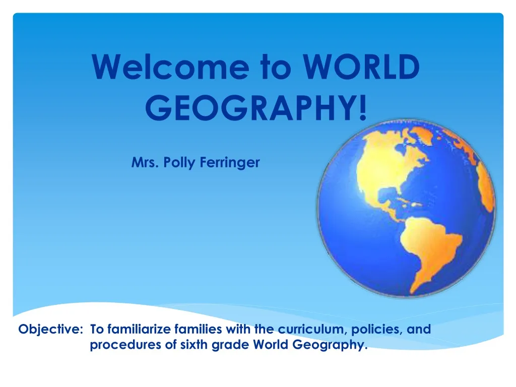 welcome to world geography n.