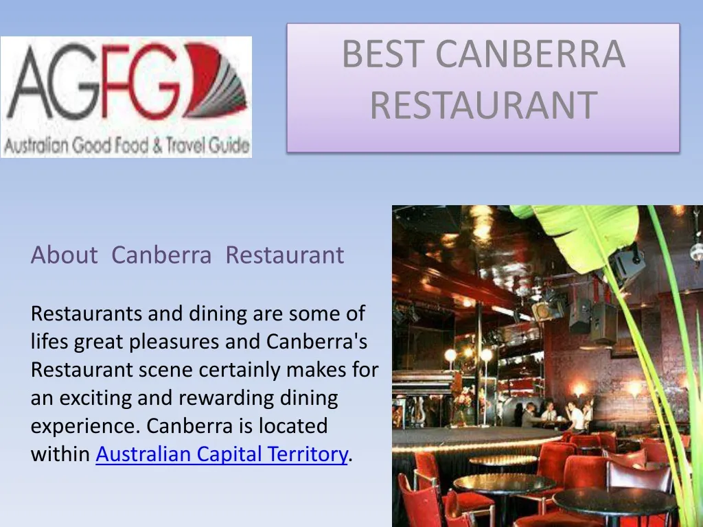PPT Best Canberra Restaurants in Australia PowerPoint Presentation