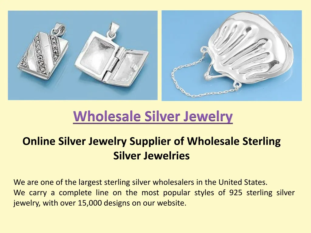 wholesale sterling silver jewelry distributors