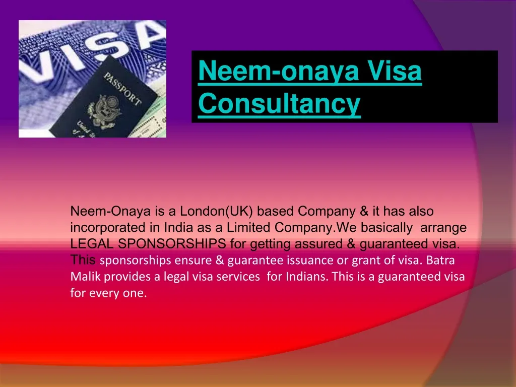 neem onaya visa consultancy n.