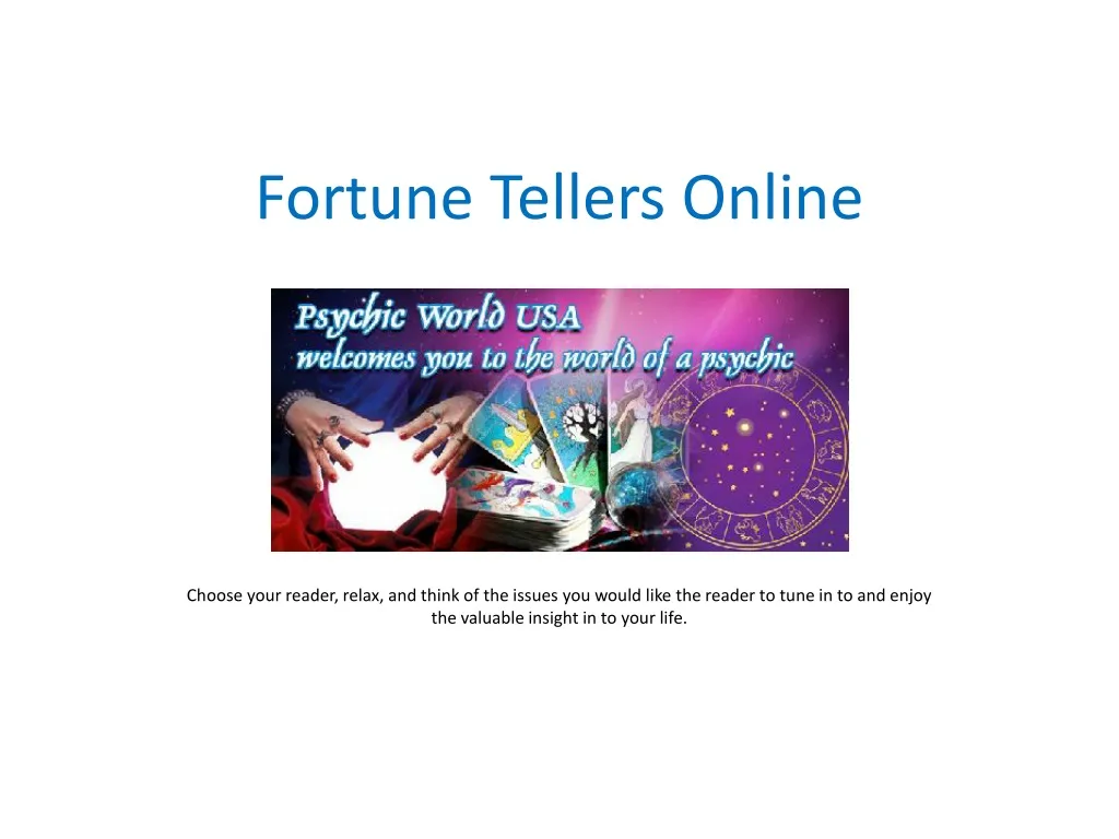 PPT Fortune Tellers Online PowerPoint Presentation, free download