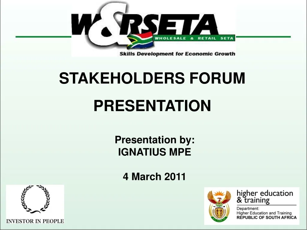 stakeholders forum presentation n.