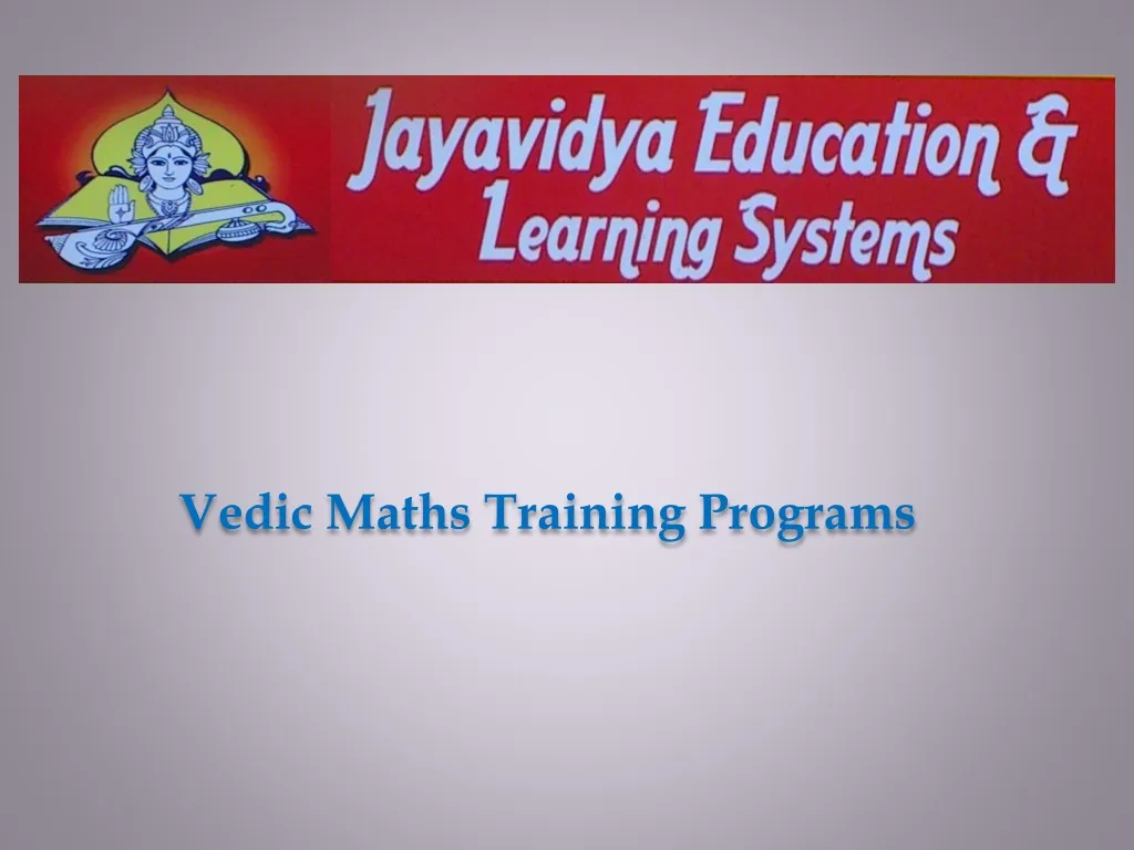 vedic maths training programs n.
