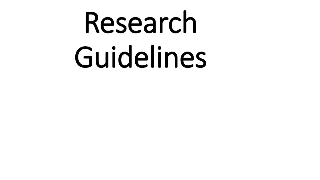 research guidelines n.
