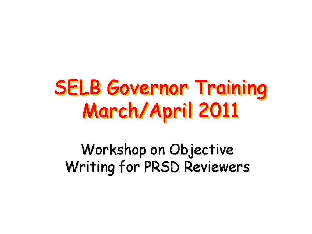 PPT SELB Governor Training March PowerPoint Presentation, free download ID1404553
