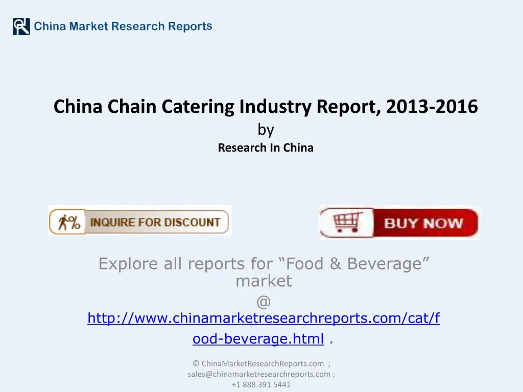 china chain catering industry report 2013 2016 by research in china n.