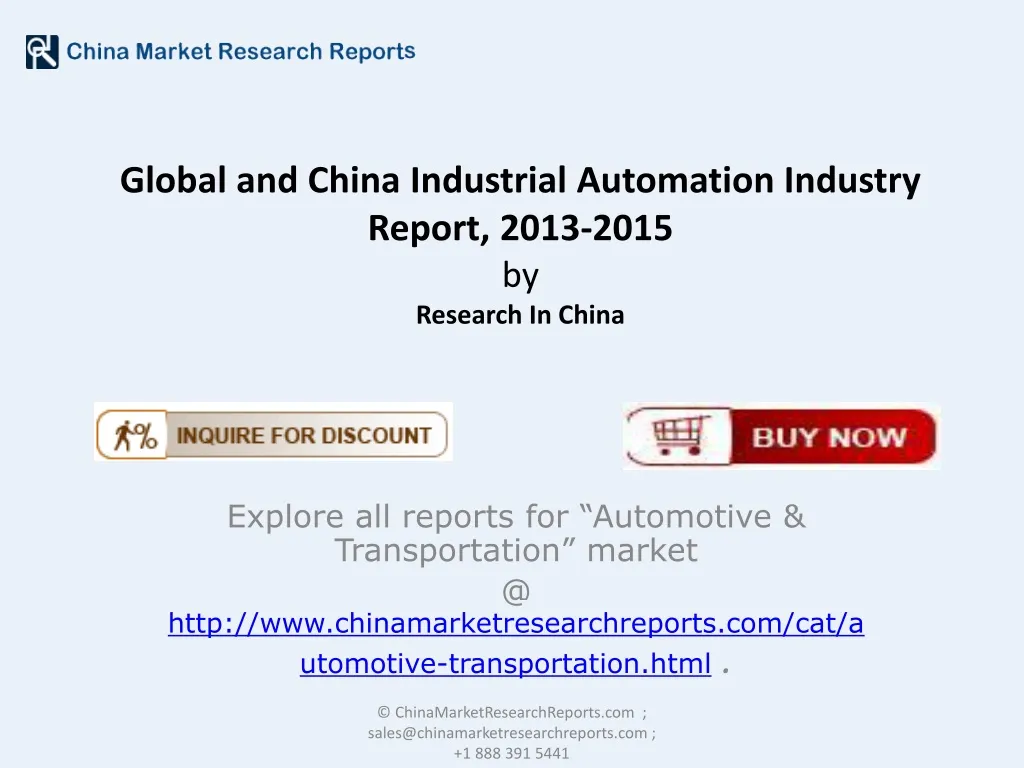 global and china industrial automation industry report 2013 2015 by research in china n.