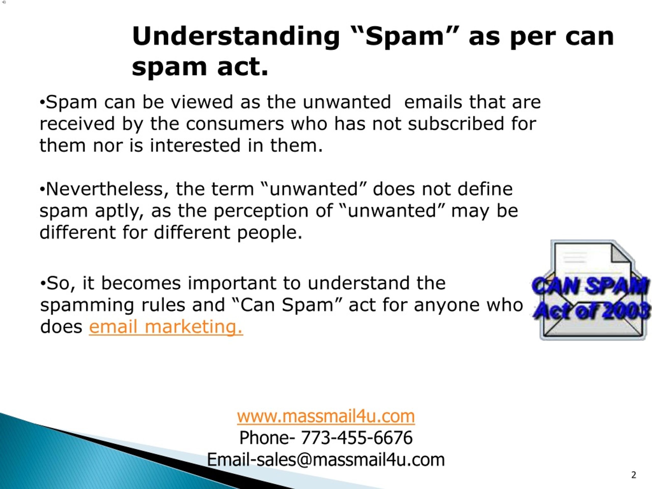 Ppt Getting Acquainted With The Can Spam Act Powerpoint Presentation Id1408736 