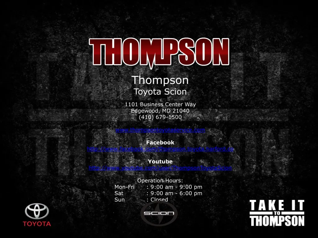 thompson toyota scion 1101 business center n.